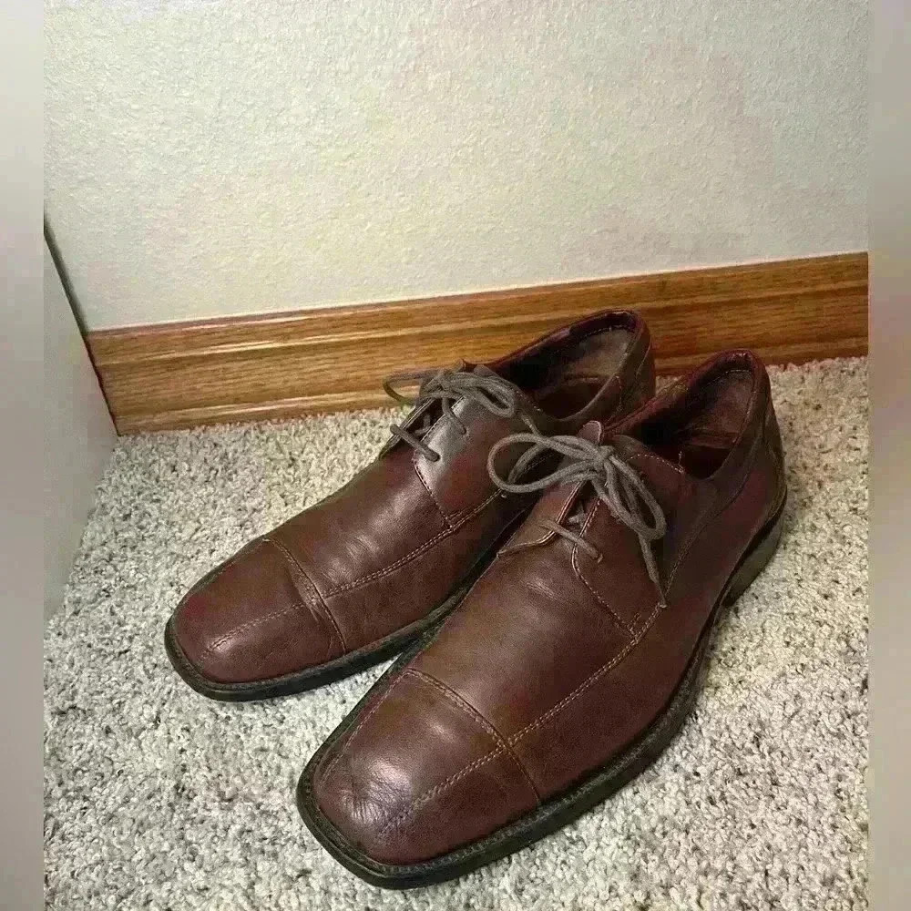 Men's JOHNSTON & MURPHY Lace-up Leather Shoes Sz 10M - Picture 5 of 9